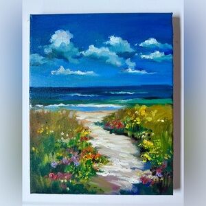 paintings on canvas original «Ocean coast”,10x 8, oil on canvas